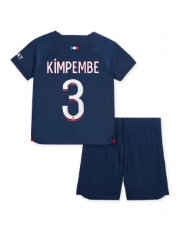 Paris Saint-Germain Presnel Kimpembe #3 Replika Hemmakläder Barn 2023-24 Kortärmad (+ byxor)
